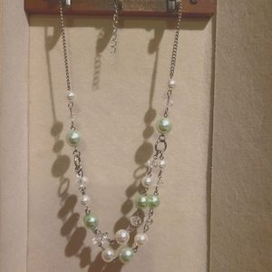 Mint and silver necklace